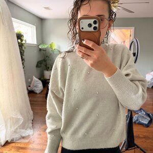 H&M Pearl Embellished Knit Sweater – Size M